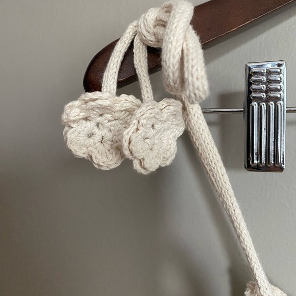 Zara Crochet Top 100% Cotton Flower Ties Size S - Picture 7 of 7